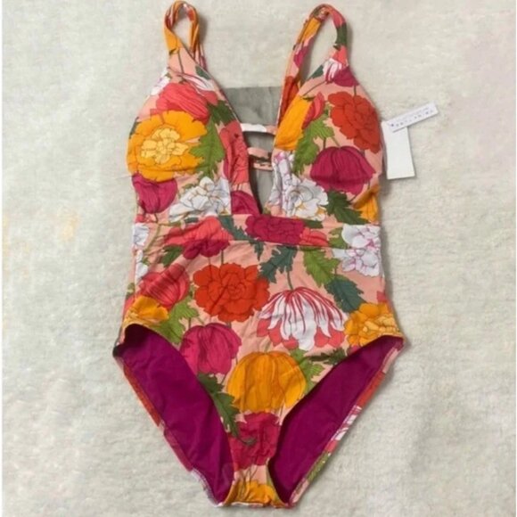 Trina Turk Other - Trina Turk Bloom Plunge Floral One Piece Swimsuit Size 12